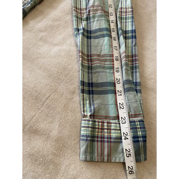 Gap Shirt Mens Size Medium Slim Fit Button Up Collared Green Plaid Casual Shirt - Picture 12 of 13